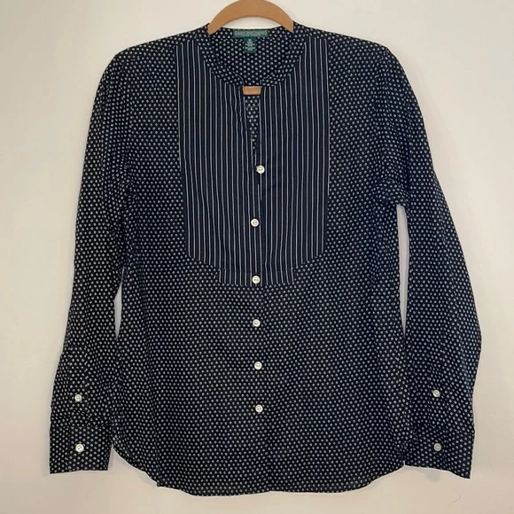 LAUREN JEANS COMPANY RALPH LAUREN split neck long sleeves shirt - Picture 1 of 4